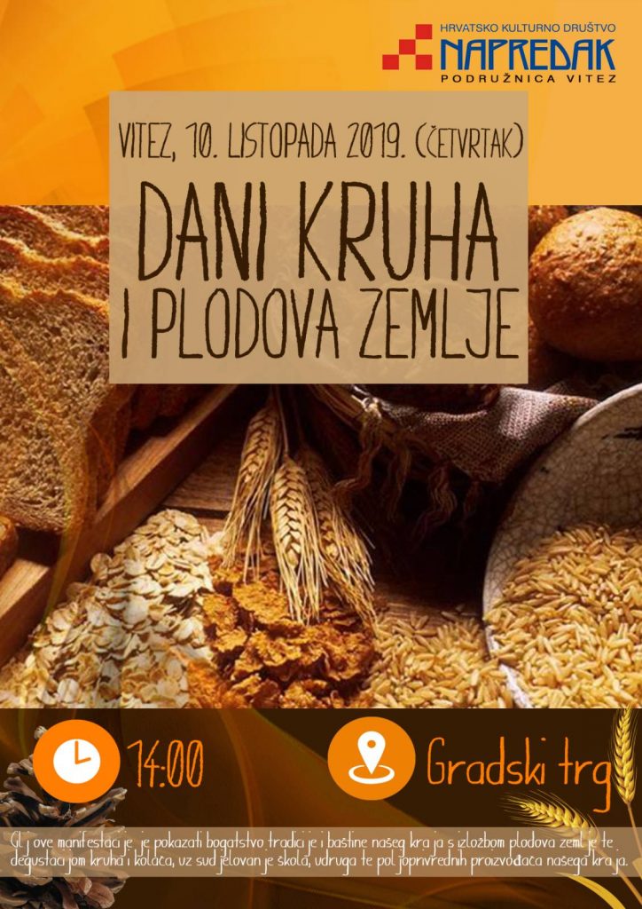 U Vitezu 10. listopada manifestacija Dani kruha i zahvalnosti za plodove zemlje