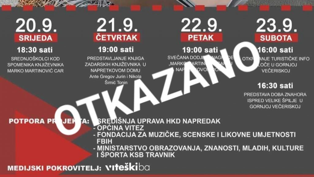 OTKAZANO: Napredak zbog lošeg vremena promjenio plan najavljenih aktivnosti