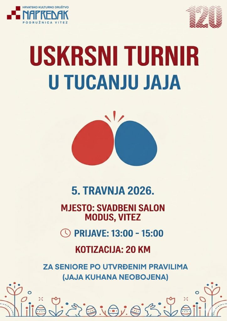 NAJAVA: HKD NAPREDAK VITEZ JE I OVE GODINE SUORGANIZATOR I POKROVITELJ TRADICIONALNOG NATJECANJA U TUCANJA JAJA